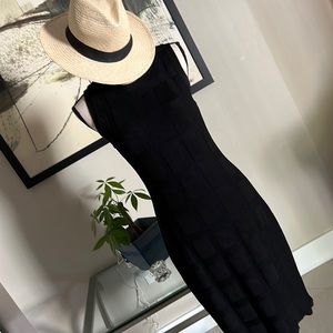 Black Chanel knit spring dress